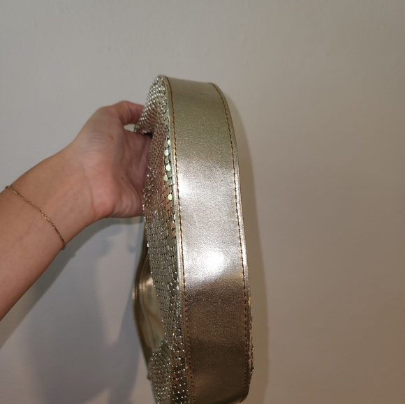 VINTAGE Y2K Gold sequin sparkly shoulder hobo bag - Picture 6 of 6